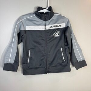 Jordan Track Jacket Full Zip Gray White Black Toddler 24M Outdoor Activities